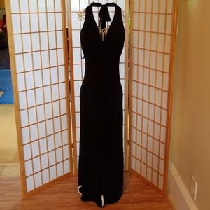 Alyn Paige Formal Black Long Halter Dress